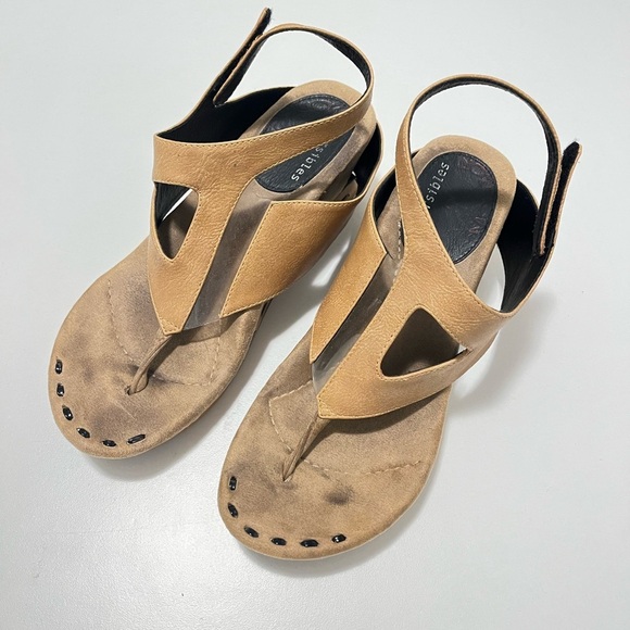 Modzori Venitia Mid Wedge Reversible Sandal Black Tan Suede Size 9 Neutral - Picture 5 of 10